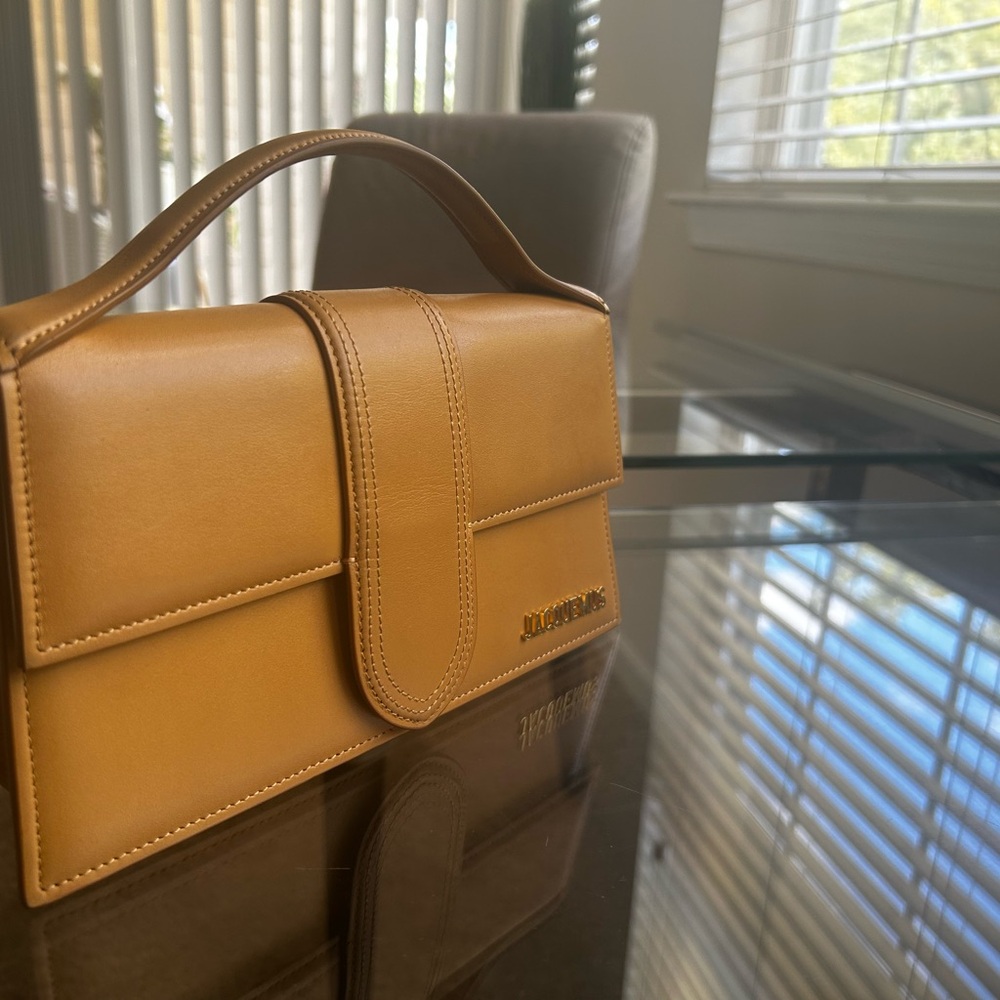 Jacquemus Mustard Leather Clutch